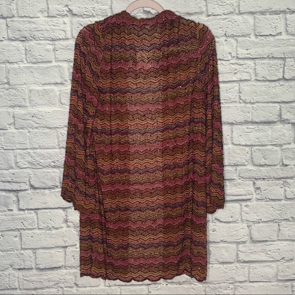 Marina Multicolored Zig Zag Fully Beaded Duster NWT - Picture 10 of 16
